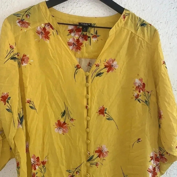 Torrid Harper Challis Button-Front 3/4 Sleeve Blouse Size 0X - Picture 3 of 6